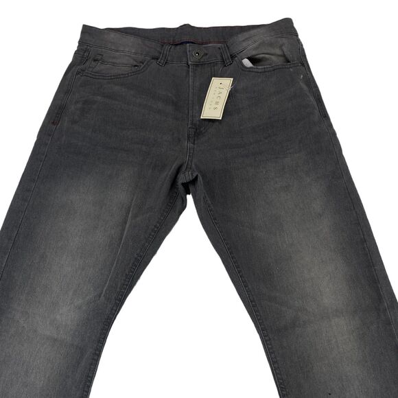 JACHS New York Jeans Mens 31x30 Gray Denim Mid Rise Stretch Slim Straight Fit - Picture 11 of 15